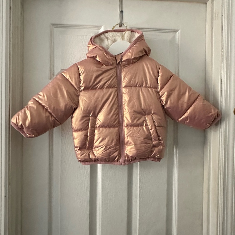 Swiss Tech Shiny Pink Kids Puffer Jacket